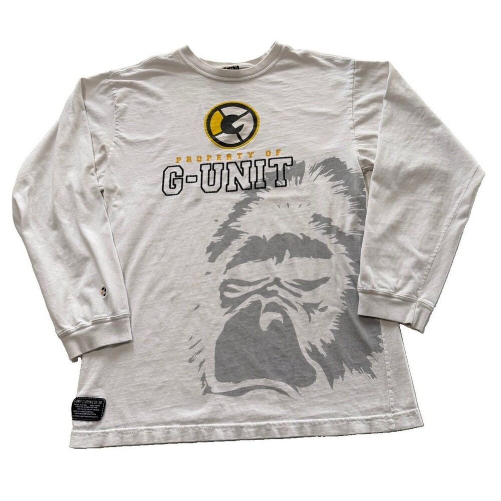 G-Unit Gorilla Unit Vintage Y2K Hip Hop Long Sleeve Shirt Men’s XL White